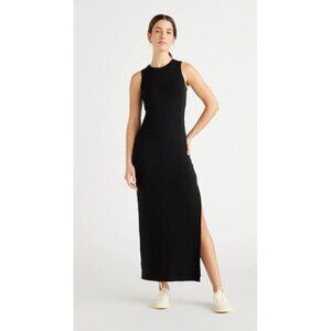 Quince Women's Tencel Jersey Tank Maxi Dress Black Basic Sleeveless S Scoop Neck